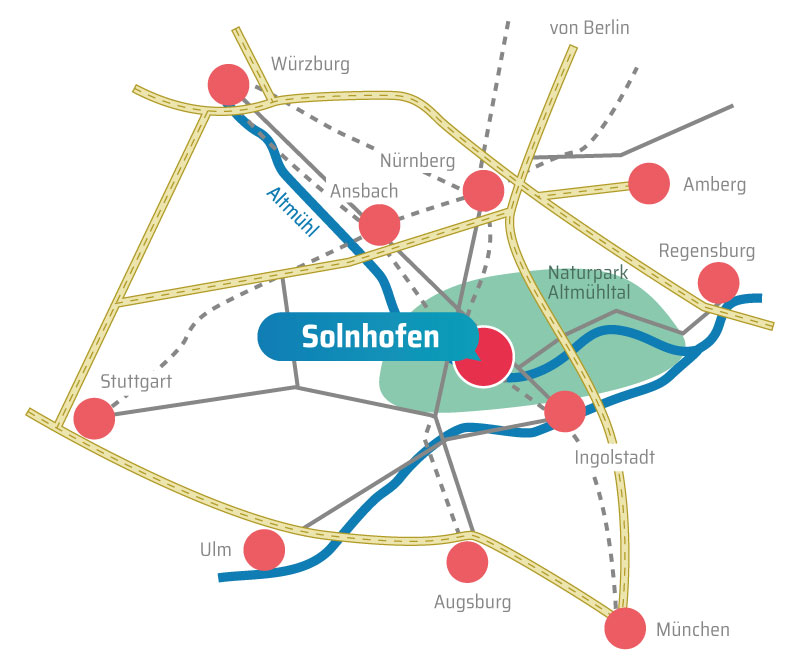 Anfahrtsskizze Solnhofen
